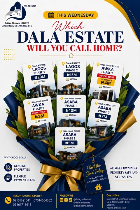 Dala Estate price list across Lagos, Awka and Asaba